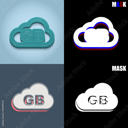 ikona retro 3D i płaska