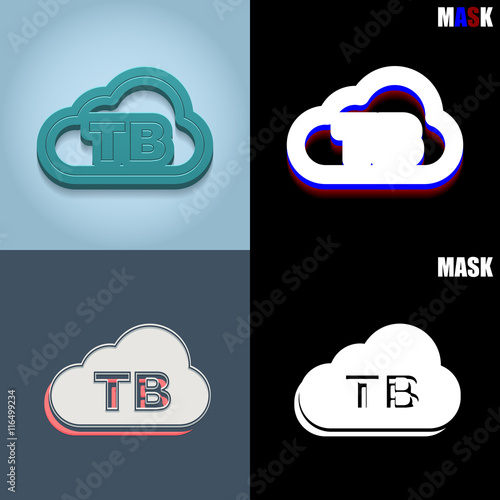 ikona retro 3D i płaska