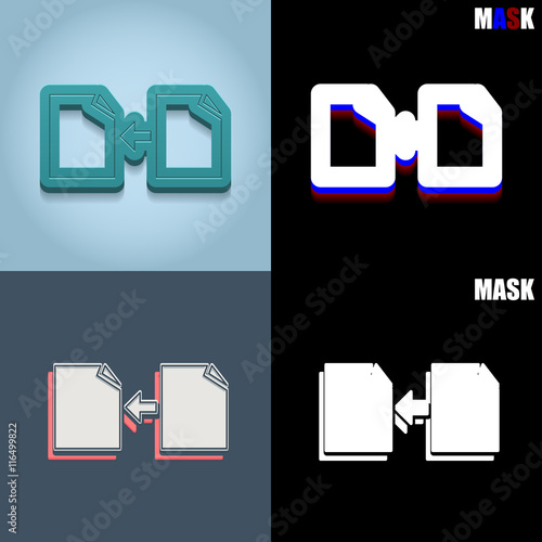 ikona retro 3D i płaska