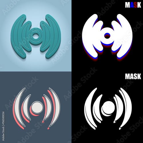 ikona retro 3D i płaska