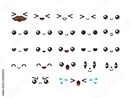 Cartoon face expressions. 