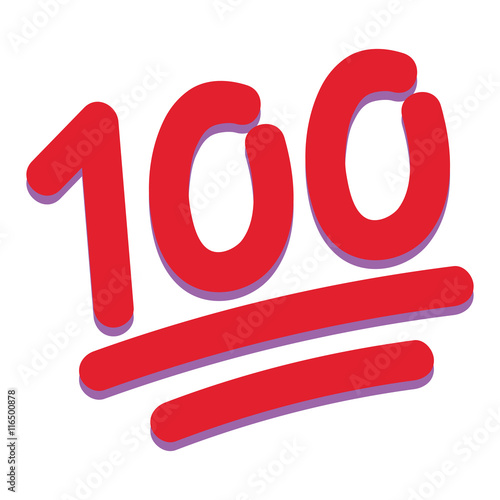 One Hundred Isolated On White Background