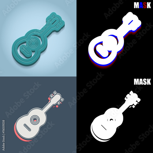 ikona retro 3D i płaska