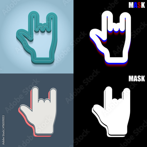 ikona retro 3D i płaska