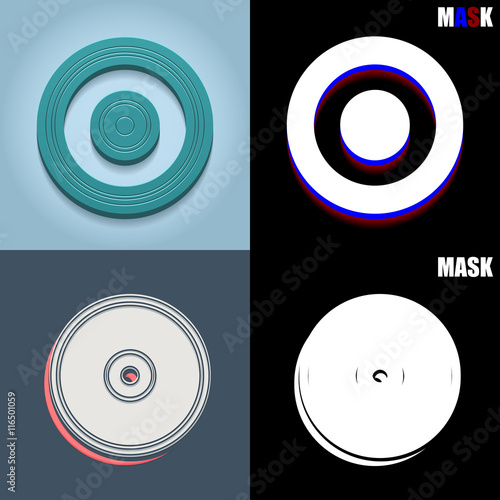 ikona retro 3D i płaska