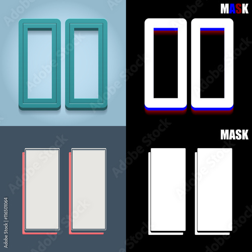 ikona retro 3D i płaska