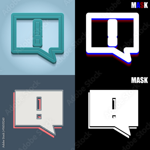 ikona retro 3D i płaska