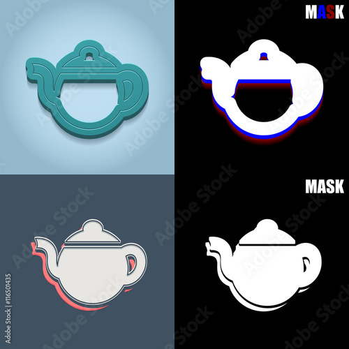 ikona retro 3D i płaska