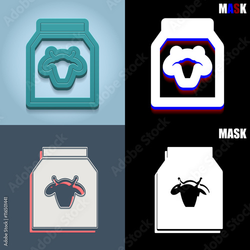 ikona retro 3D i płaska