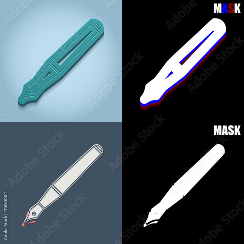 ikona retro 3D i płaska