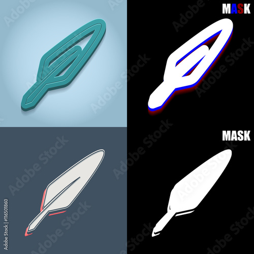 ikona retro 3D i płaska