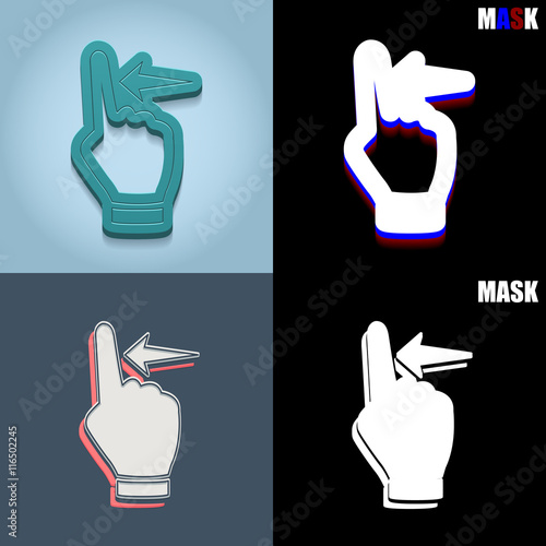 ikona retro 3D i płaska