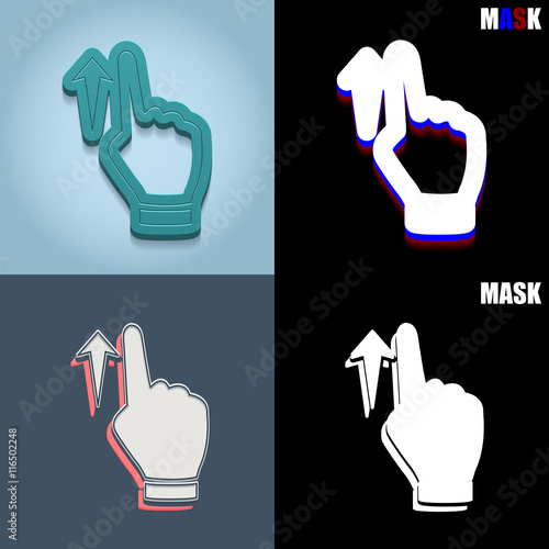 ikona retro 3D i płaska