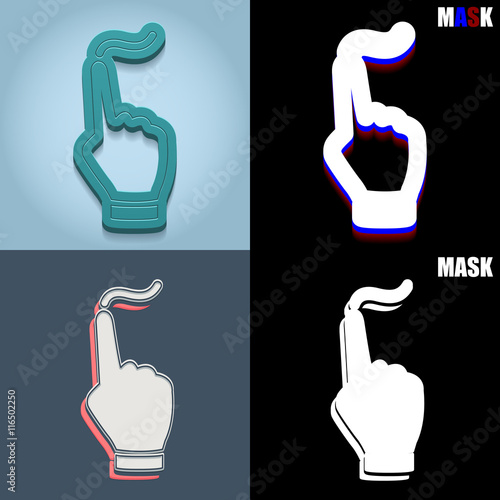 ikona retro 3D i płaska