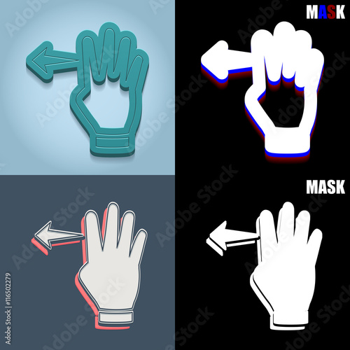 ikona retro 3D i płaska