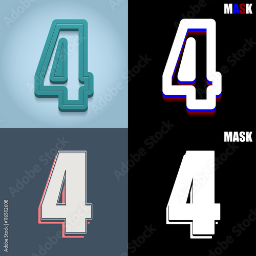 ikona retro 3D i płaska