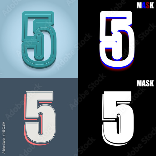 ikona retro 3D i płaska