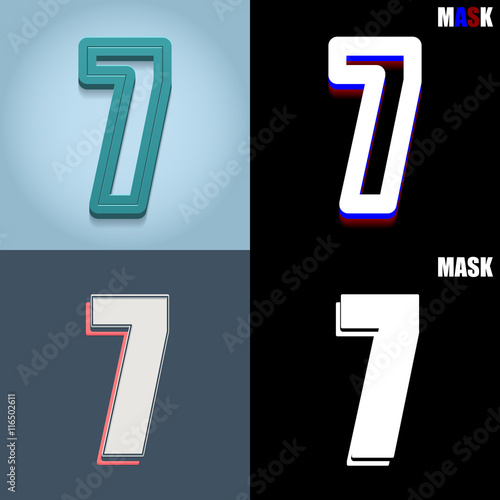 ikona retro 3D i płaska