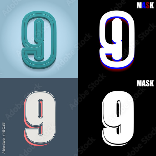 ikona retro 3D i płaska