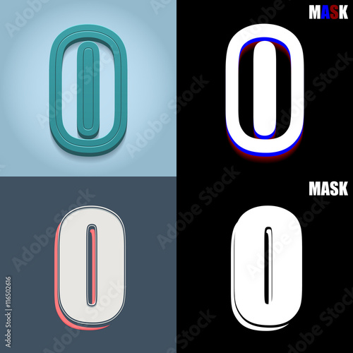 ikona retro 3D i płaska