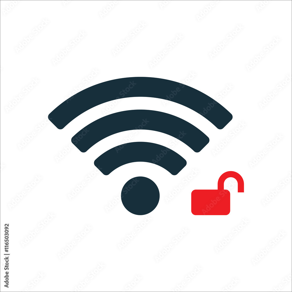 wi-fi password protection icon on white background wi-fi password protection icon on white background
