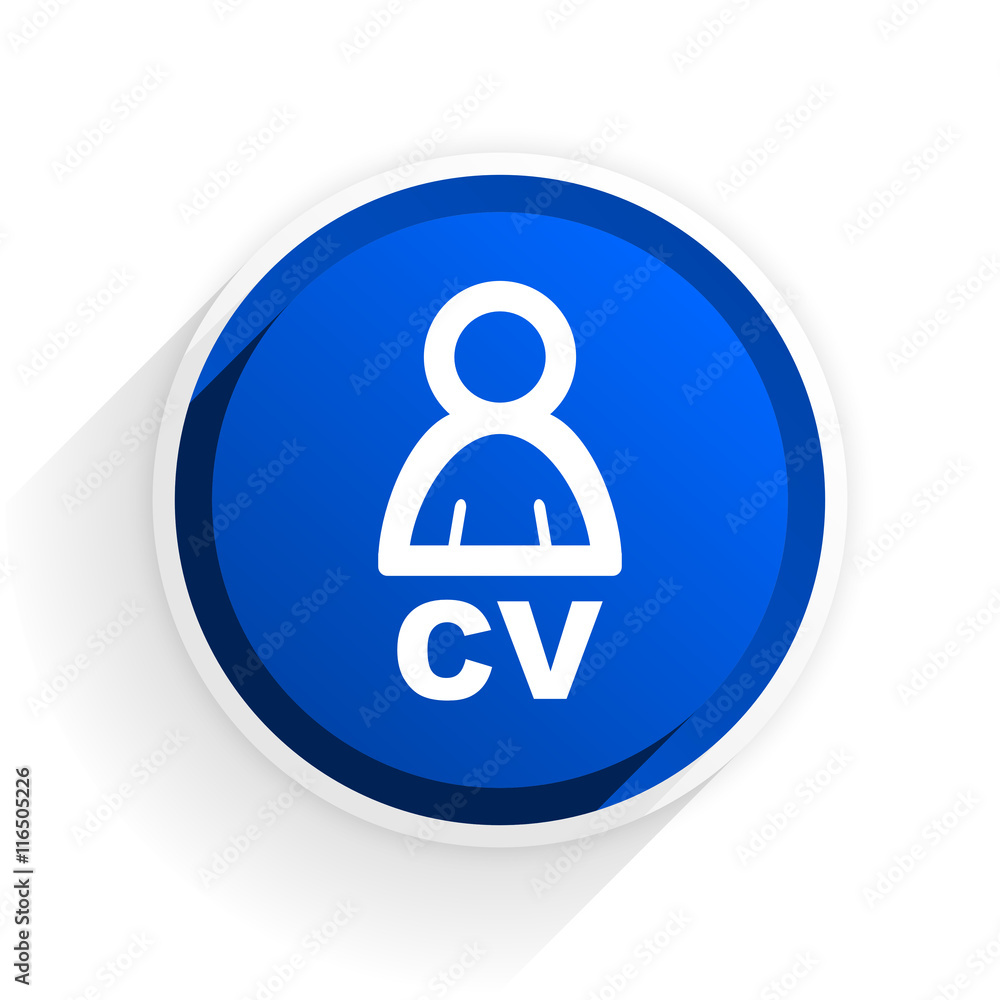 cv flat icon with shadow on white background, blue modern design web element cv flat icon with shadow on white background, blue modern design web element
