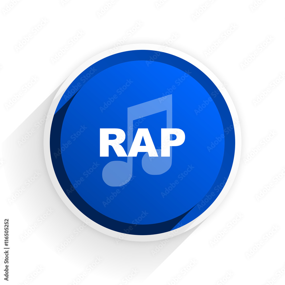 rap music flat icon with shadow on white background, blue modern design web element rap music flat icon with shadow on white background, blue modern design web element