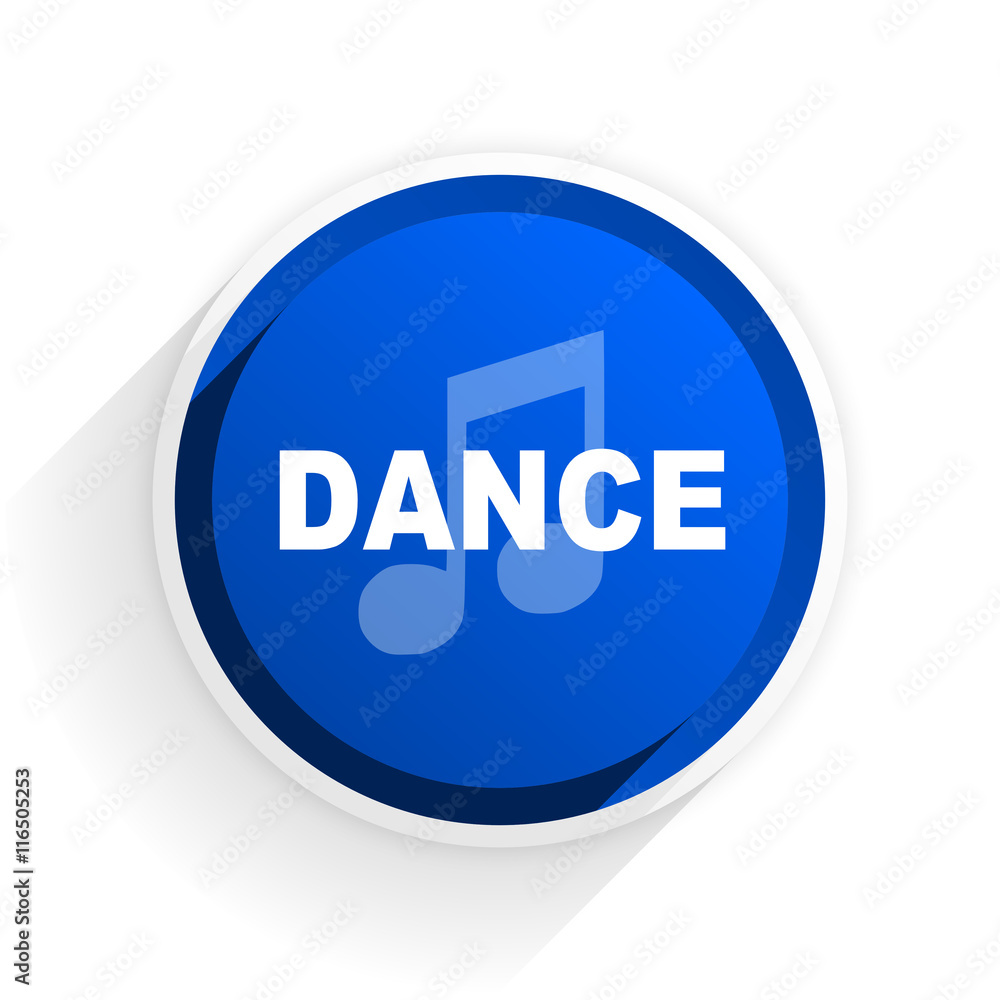 dance music flat icon with shadow on white background, blue modern design web element dance music flat icon with shadow on white background, blue modern design web element