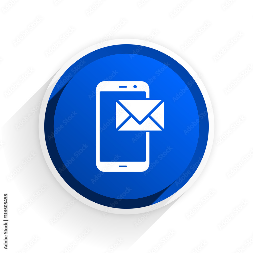 mail flat icon with shadow on white background, blue modern design web element mail flat icon with shadow on white background, blue modern design web element