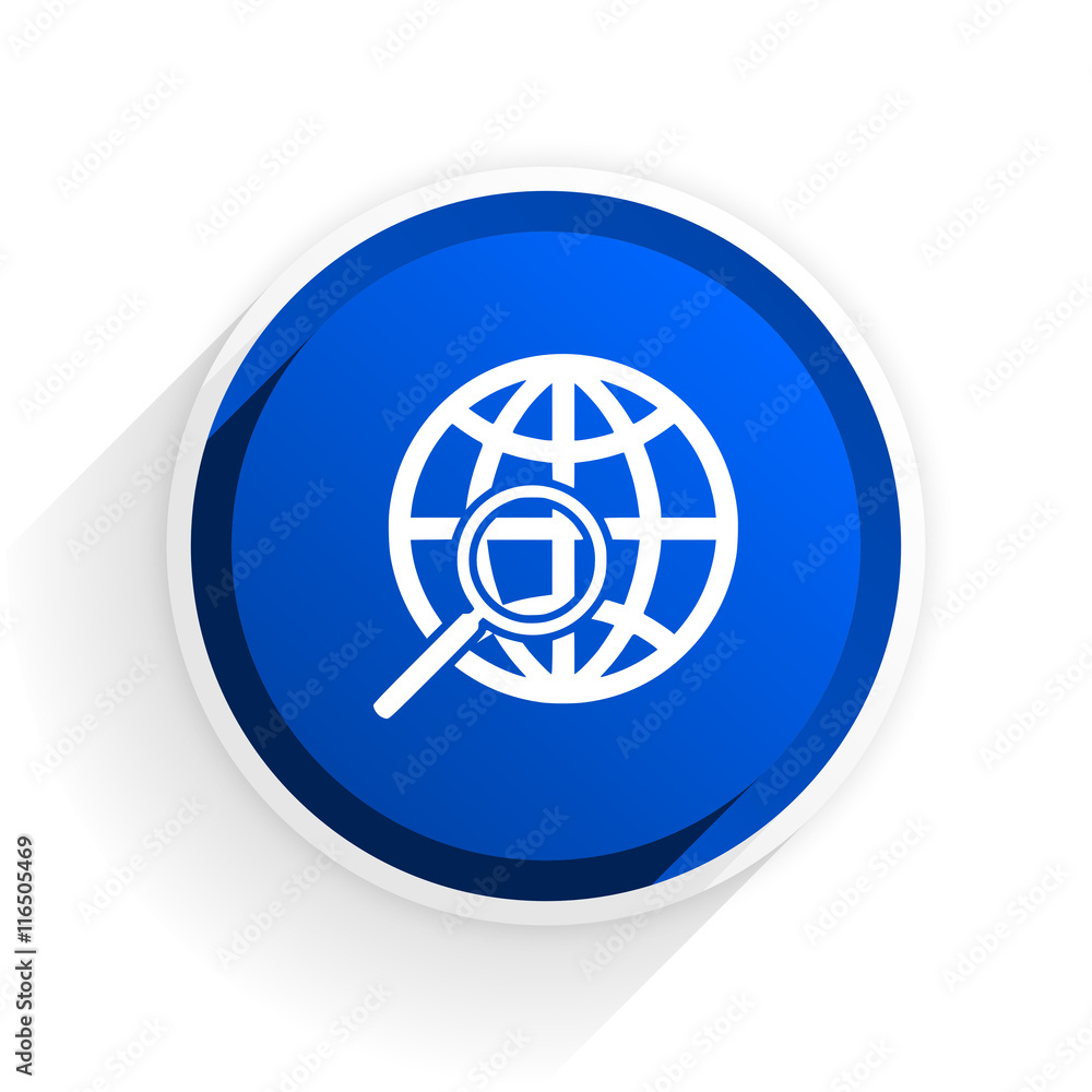 search flat icon with shadow on white background, blue modern design web element search flat icon with shadow on white background, blue modern design web element