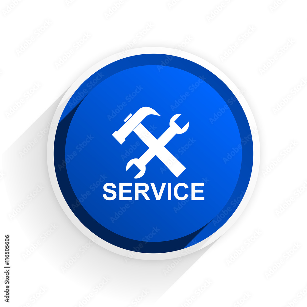 service flat icon with shadow on white background, blue modern design web element service flat icon with shadow on white background, blue modern design web element