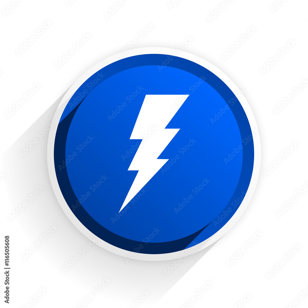 bolt flat icon with shadow on white background, blue modern design web element bolt flat icon with shadow on white background, blue modern design web element