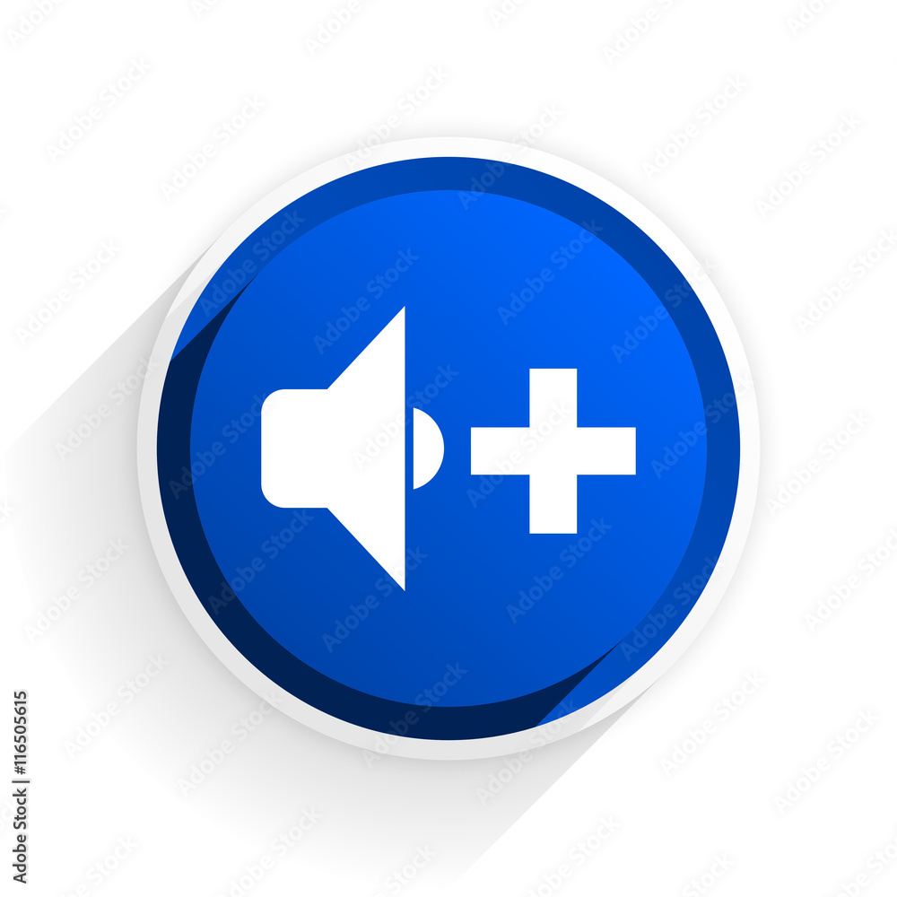 speaker volume flat icon with shadow on white background, blue modern design web element speaker volume flat icon with shadow on white background, blue modern design web element