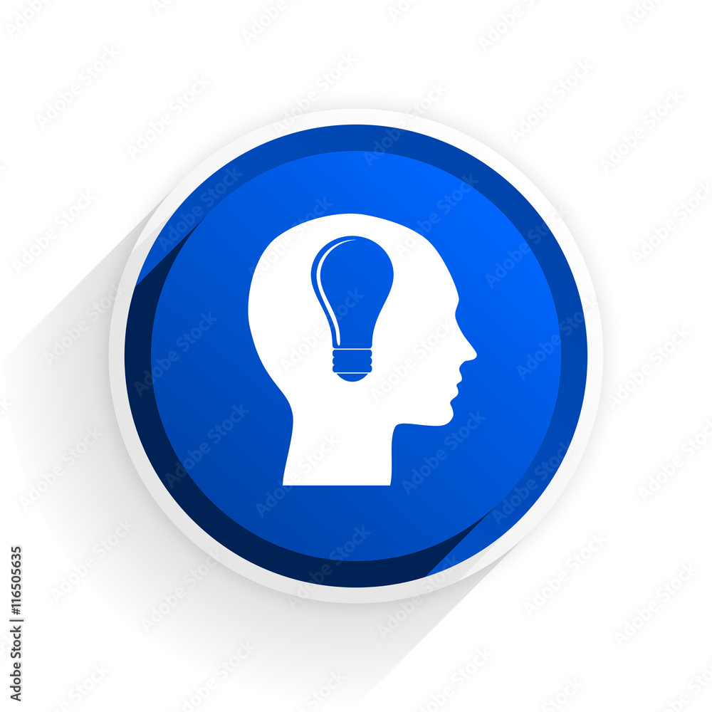 head flat icon with shadow on white background, blue modern design web element head flat icon with shadow on white background, blue modern design web element