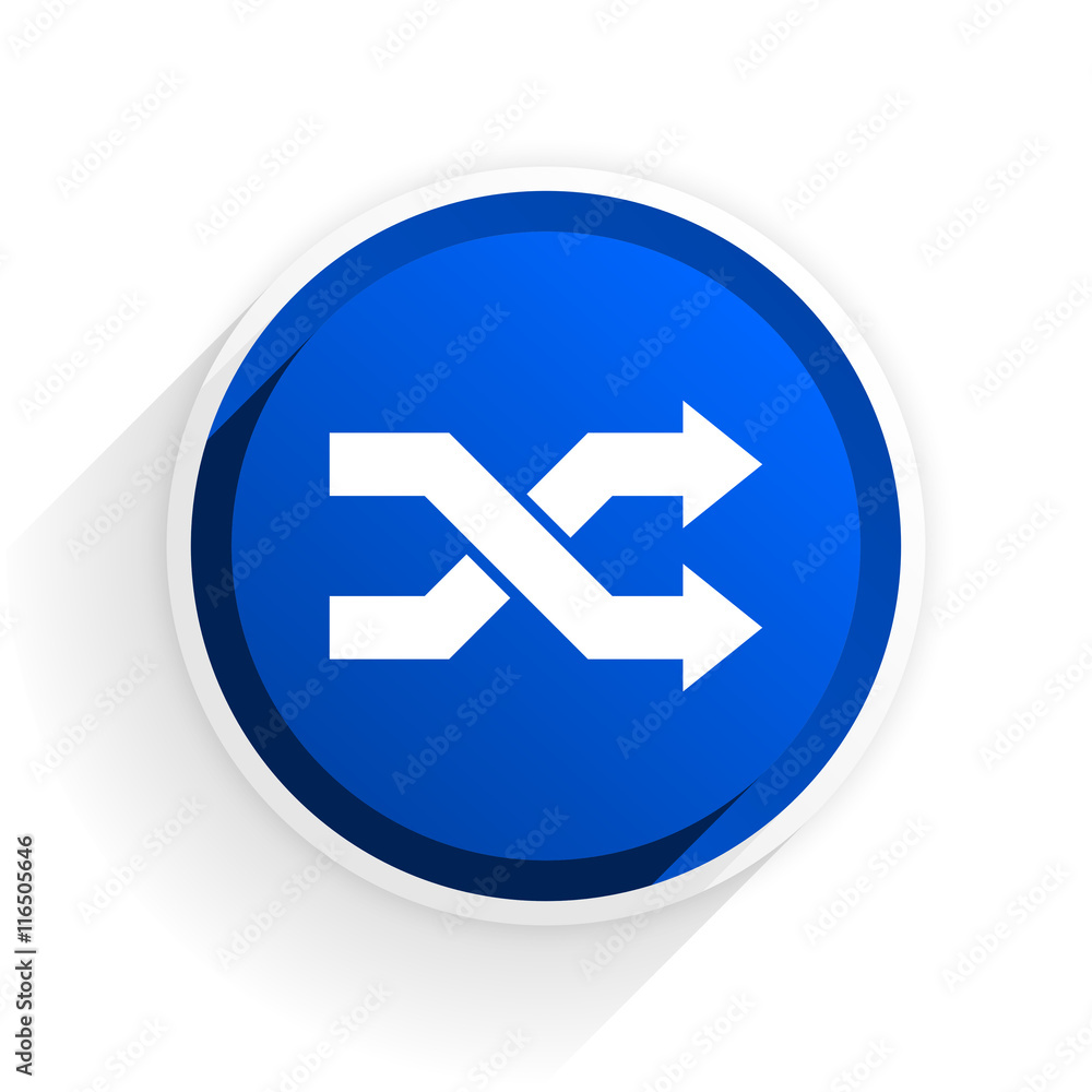 aleatory flat icon with shadow on white background, blue modern design web element aleatory flat icon with shadow on white background, blue modern design web element