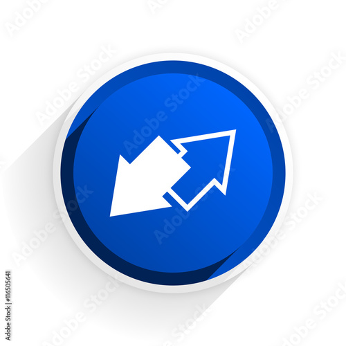 Free Download exchange flat icon with shadow on white background, blue modern design web element - GFXLoad