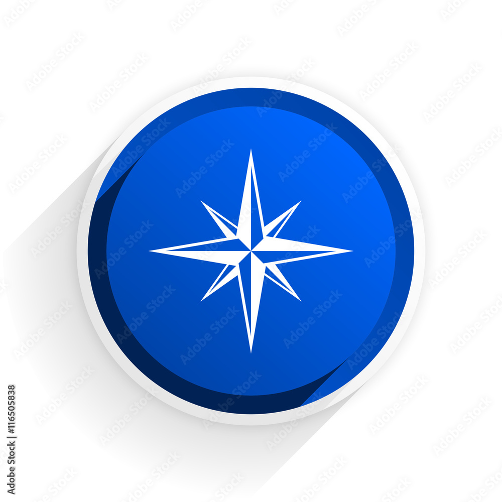 compass flat icon with shadow on white background, blue modern design web element compass flat icon with shadow on white background, blue modern design web element