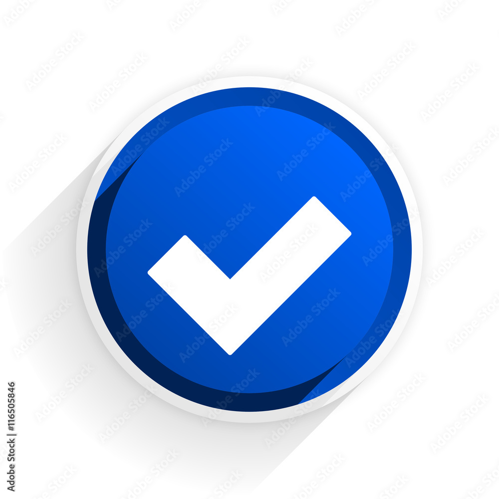 accept flat icon with shadow on white background, blue modern design web element accept flat icon with shadow on white background, blue modern design web element