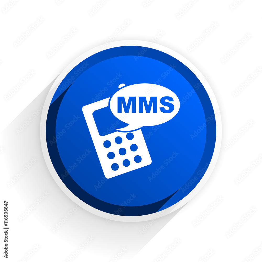 mms flat icon with shadow on white background, blue modern design web element mms flat icon with shadow on white background, blue modern design web element