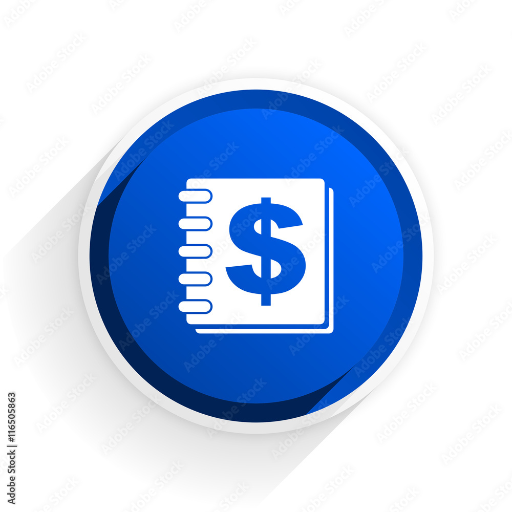money flat icon with shadow on white background, blue modern design web element money flat icon with shadow on white background, blue modern design web element