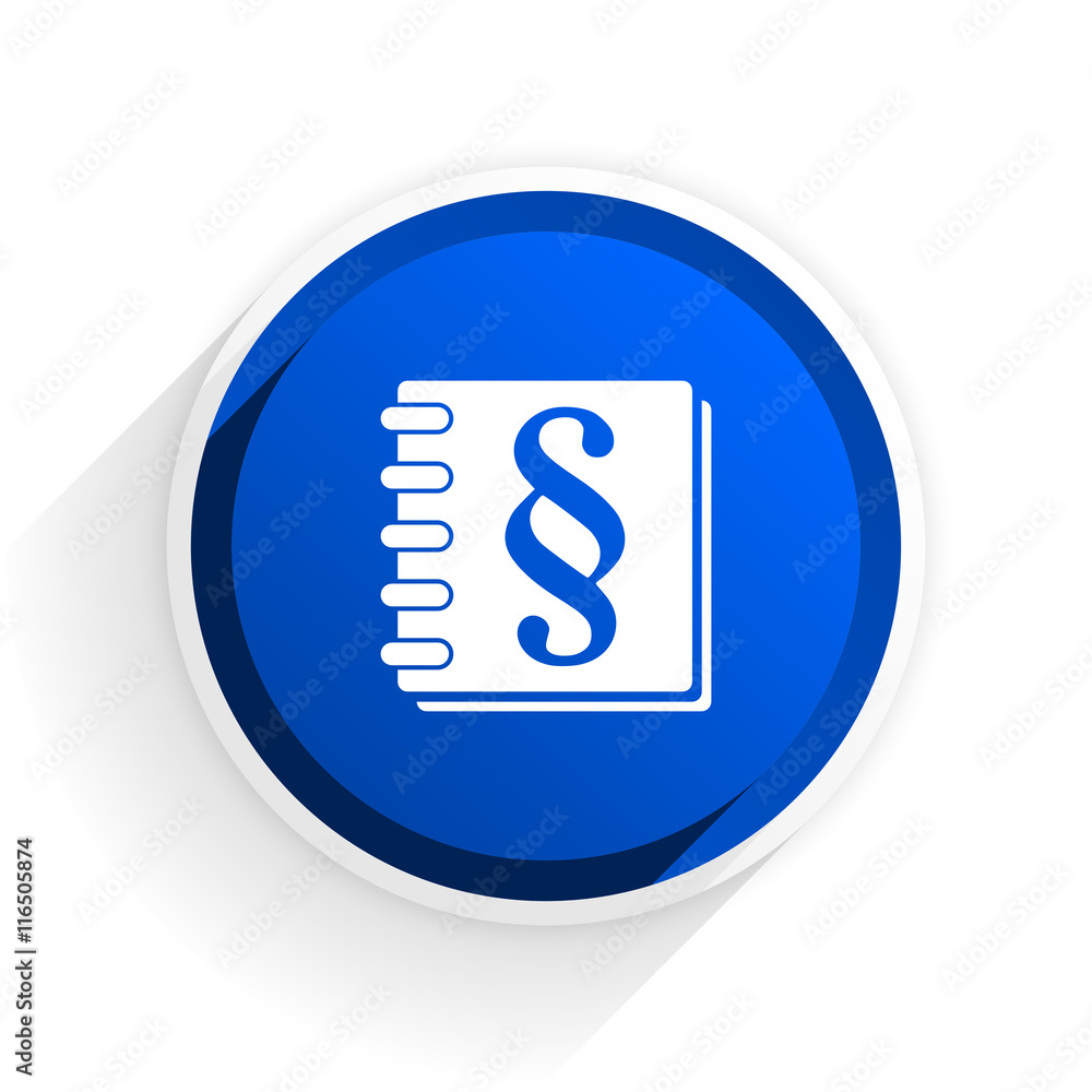 law flat icon with shadow on white background, blue modern design web element law flat icon with shadow on white background, blue modern design web element