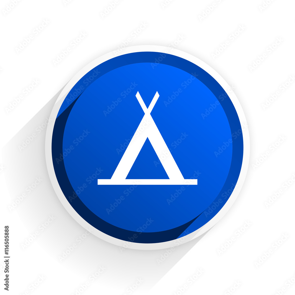 camp flat icon with shadow on white background, blue modern design web element camp flat icon with shadow on white background, blue modern design web element