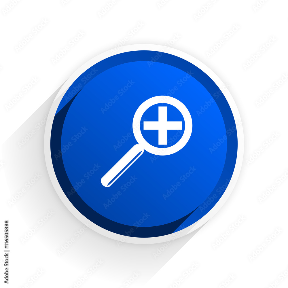 lens flat icon with shadow on white background, blue modern design web element lens flat icon with shadow on white background, blue modern design web element