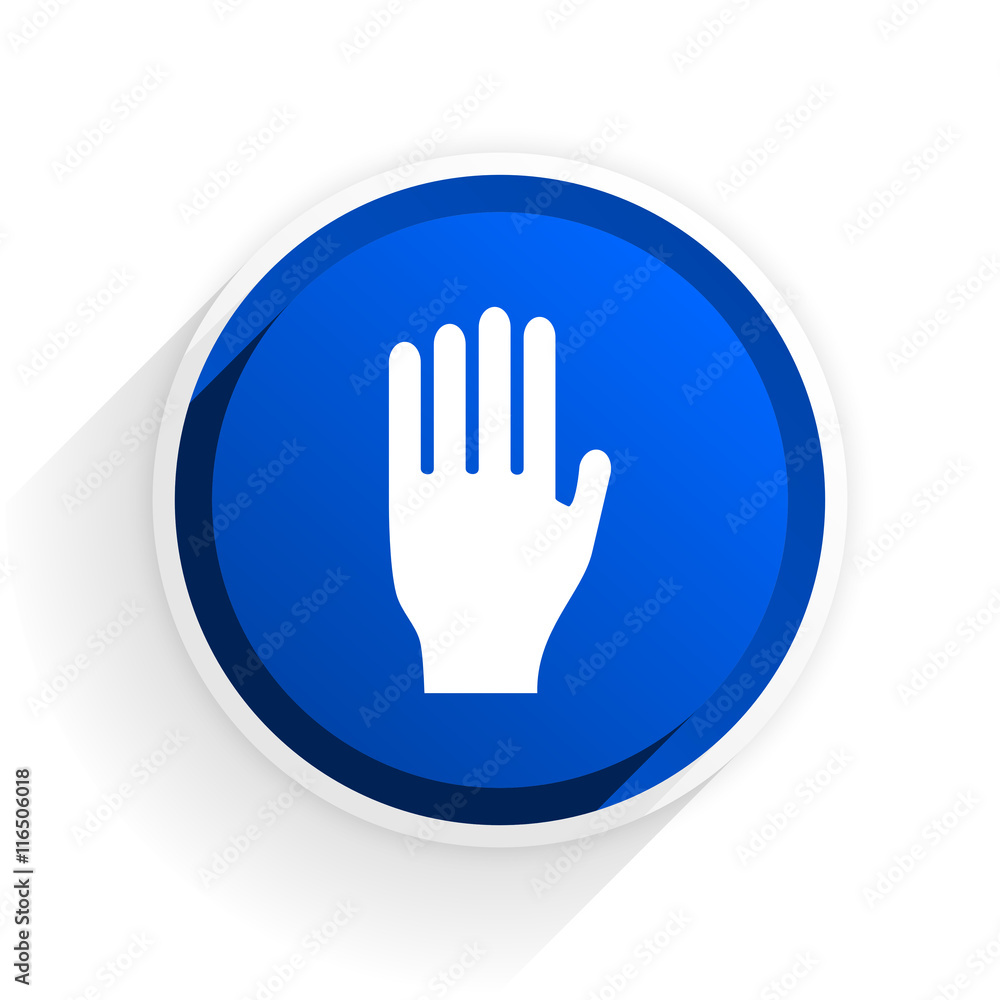 stop flat icon with shadow on white background, blue modern design web element stop flat icon with shadow on white background, blue modern design web element