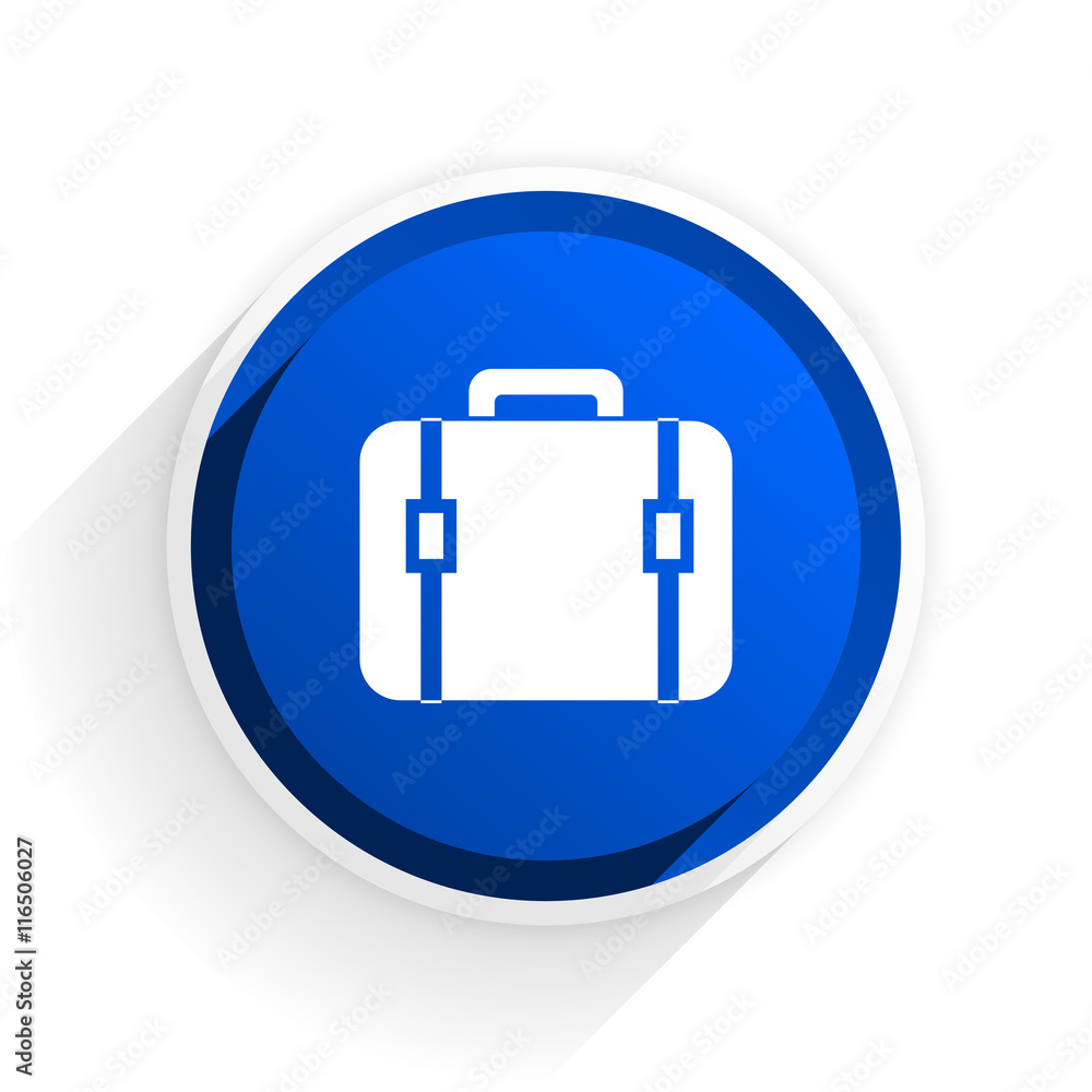 bag flat icon with shadow on white background, blue modern design web element bag flat icon with shadow on white background, blue modern design web element