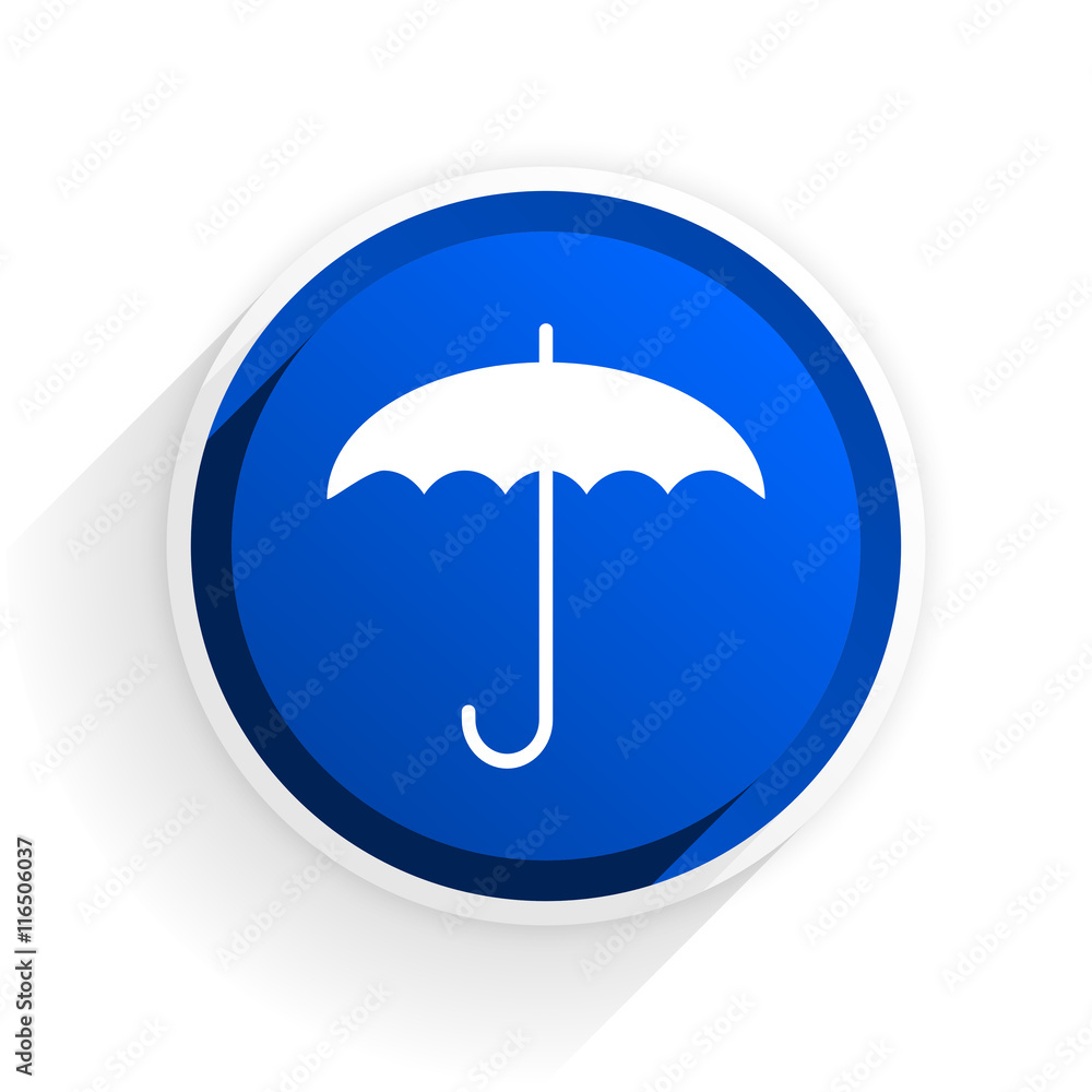 umbrella flat icon with shadow on white background, blue modern design web element umbrella flat icon with shadow on white background, blue modern design web element