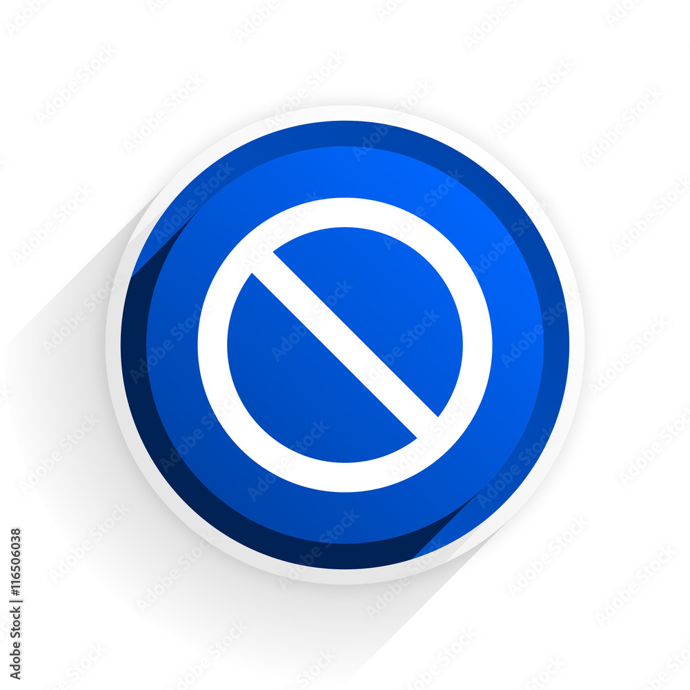 access denied flat icon with shadow on white background, blue modern design web element access denied flat icon with shadow on white background, blue modern design web element