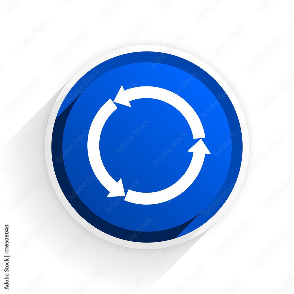 reblue yellow glossy web flat icon with shadow on white background, blue modern design web element reblue yellow glossy web flat icon with shadow on white background, blue modern design web element