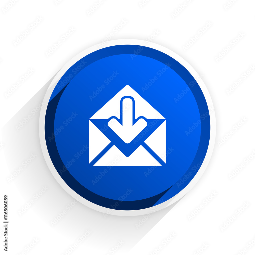 email flat icon with shadow on white background, blue modern design web element email flat icon with shadow on white background, blue modern design web element