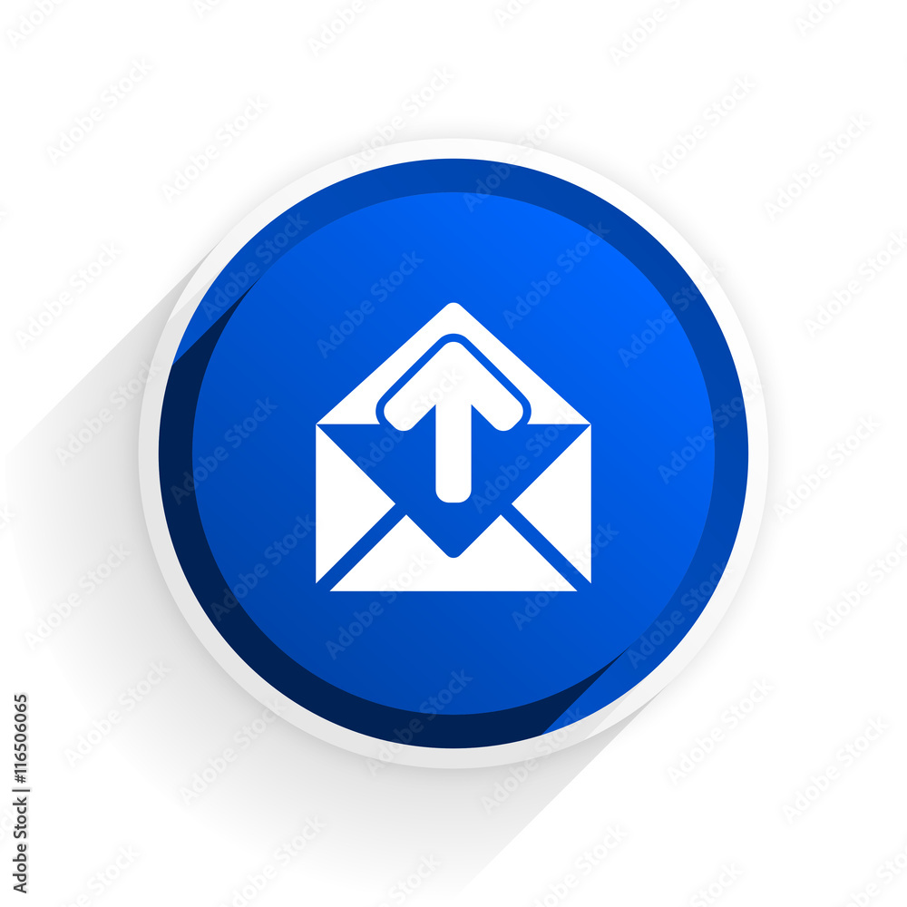 email flat icon with shadow on white background, blue modern design web element email flat icon with shadow on white background, blue modern design web element